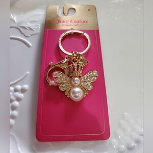 Juicy Couture Gold Crown Butterfly Rhinestone Keychain